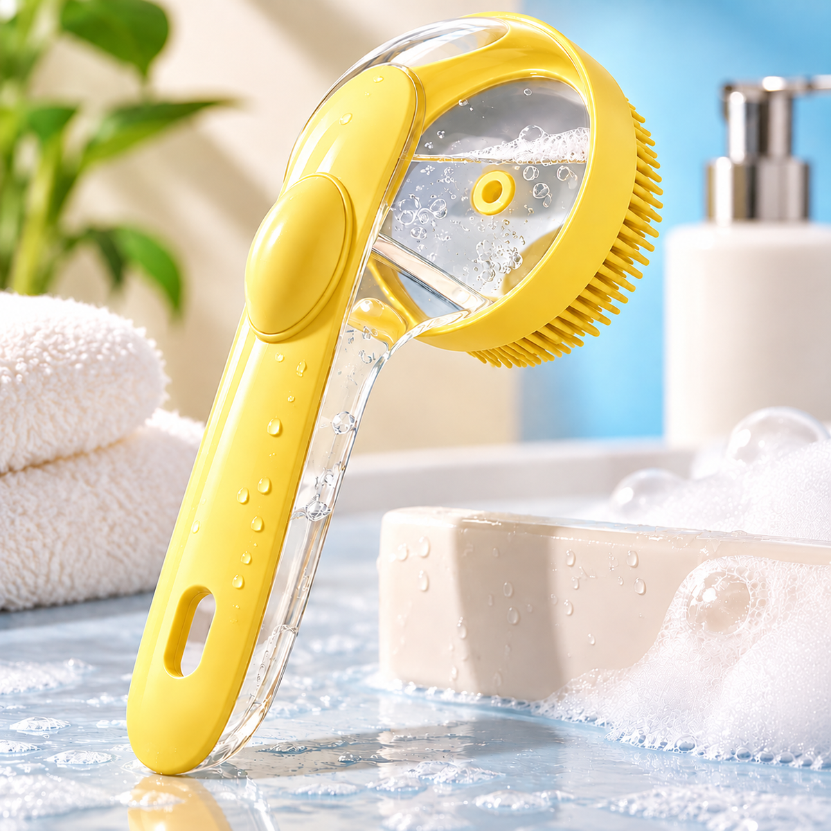 Cepillo de Baño de Silicona para Perros y Gatos