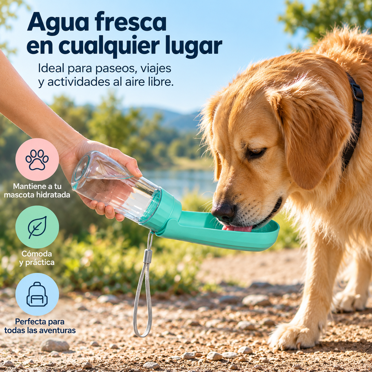 Botella Portátil para Perros 550 ml
