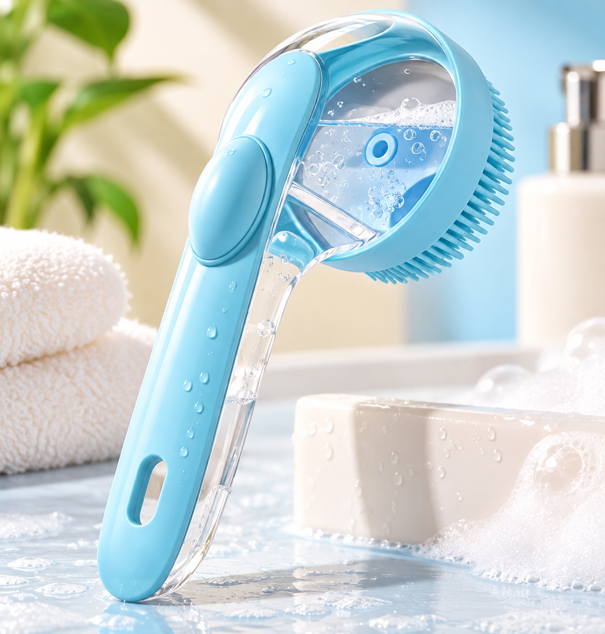 Cepillo de Baño de Silicona para Perros y Gatos