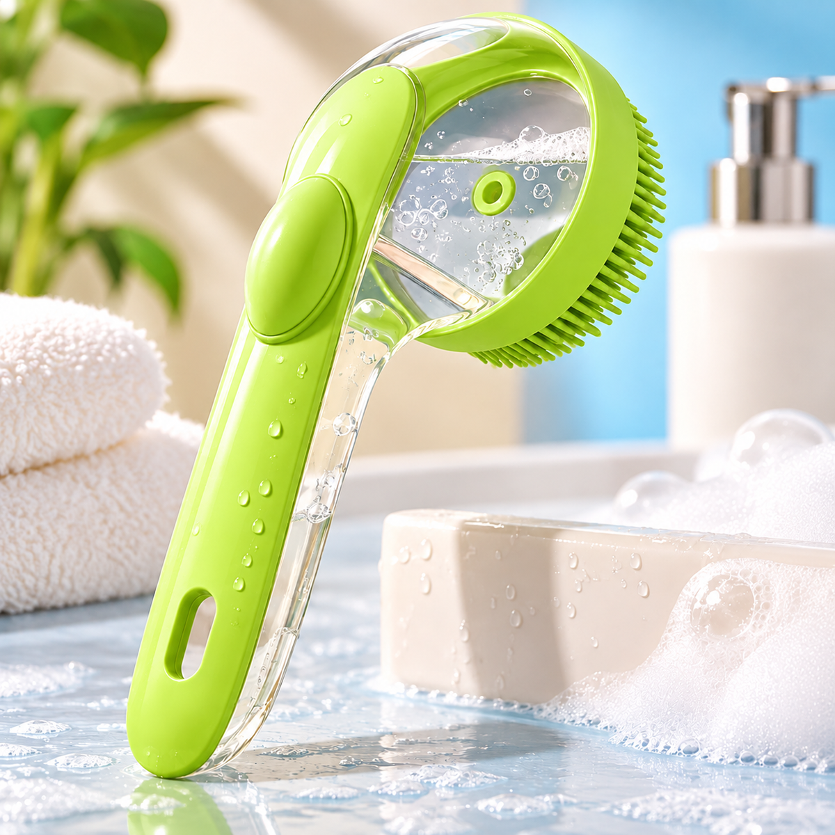 Cepillo de Baño de Silicona para Perros y Gatos