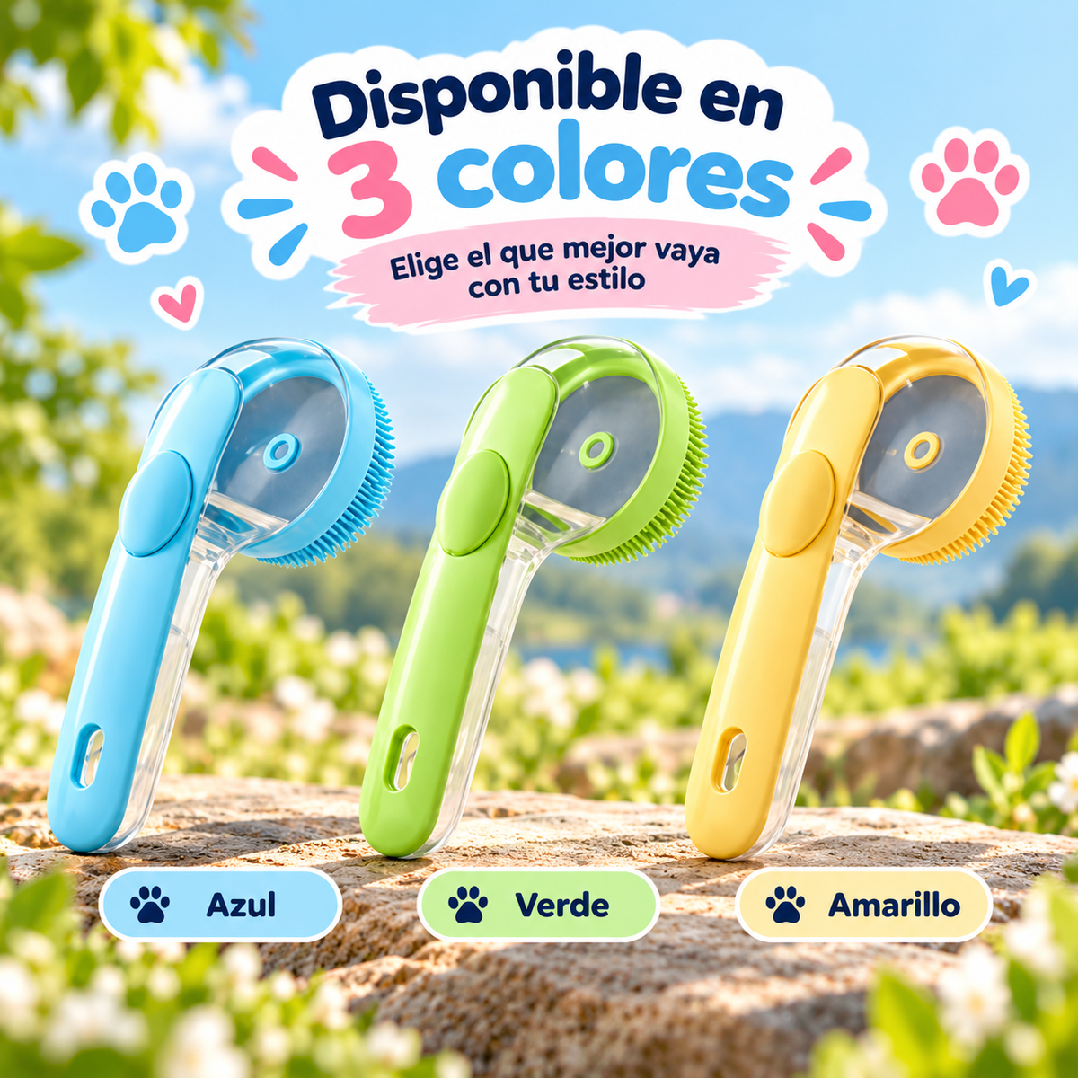 Cepillo de Baño de Silicona para Perros y Gatos