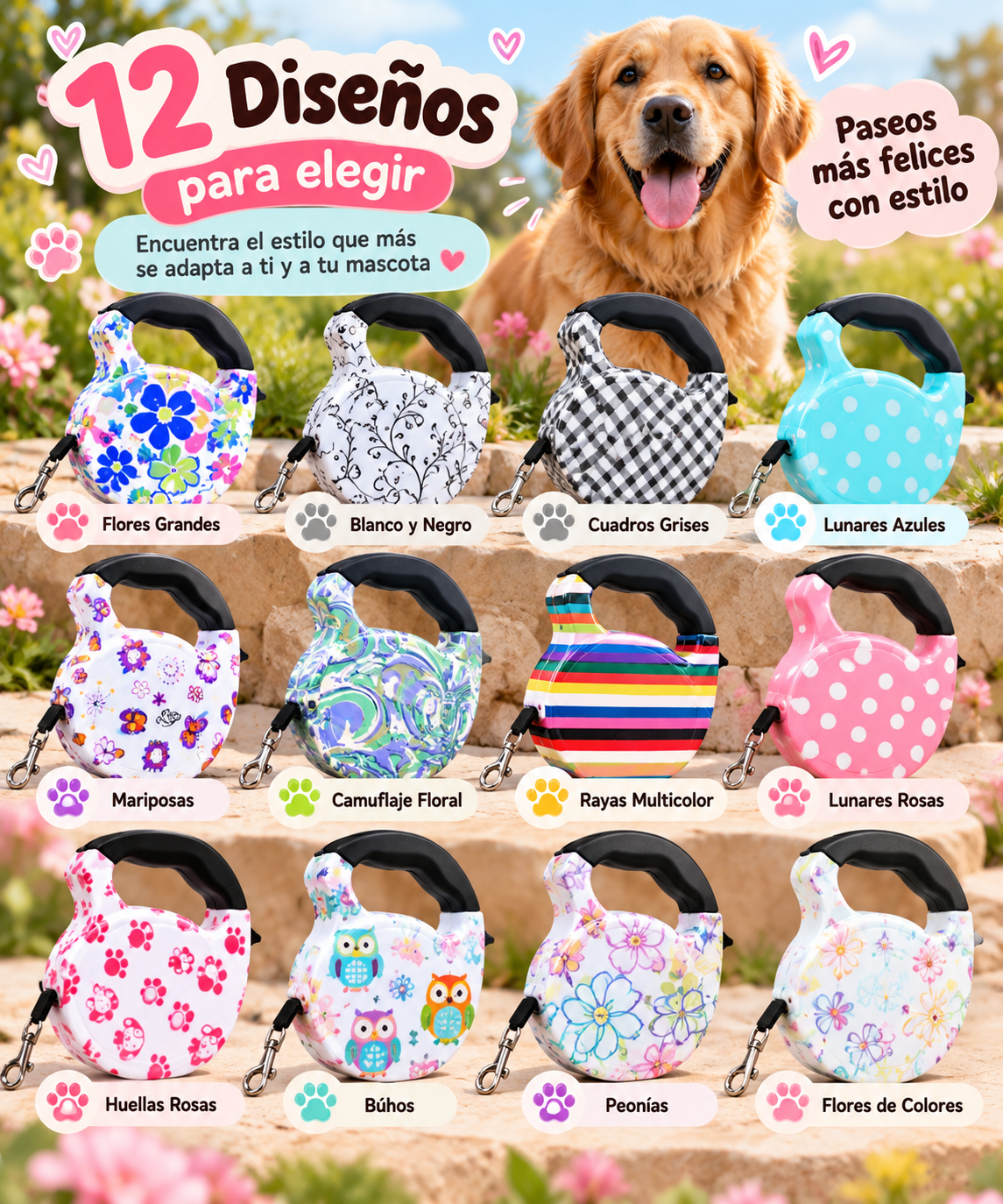 Correa Retráctil para Perros – 5 m